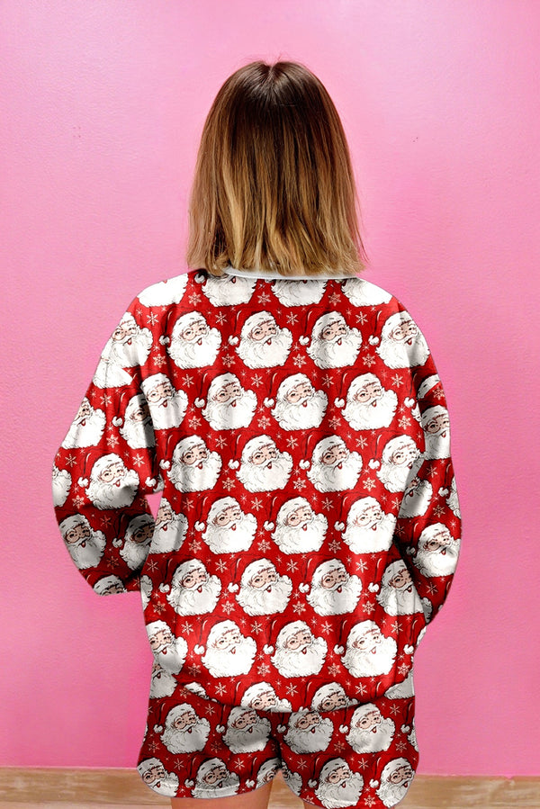 KaleaBoutique Stylish Ho Ho Ho Christmas Fashion Print 2pcs Lounge Short Set - KaleaBoutique.com
