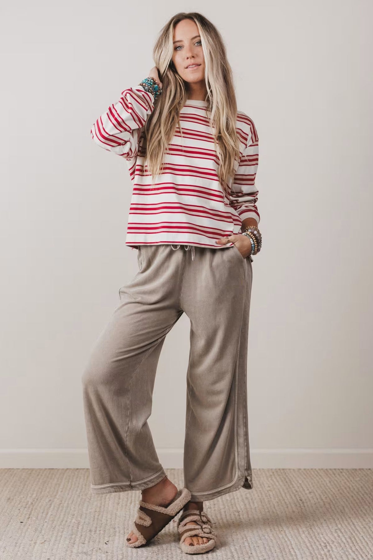 KaleaBoutique Dropped Shoulder Long Sleeve Casual Pullover Top - KaleaBoutique.com