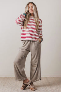 KaleaBoutique Dropped Shoulder Long Sleeve Casual Pullover Top - KaleaBoutique.com