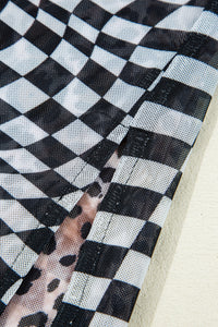 KaleaBoutique Stylish Beautiful Leopard Checkered Double Printed Reversible Sleeveless Long Dress