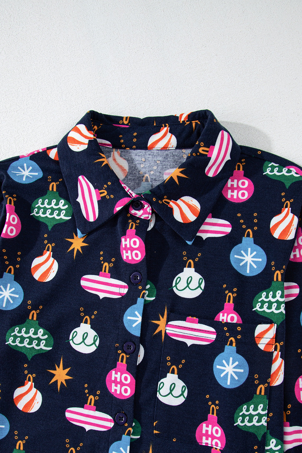 KaleaBoutique Stylish Colorful Christmas Lights Print Shirt and Pants Pajama Set - KaleaBoutique.com