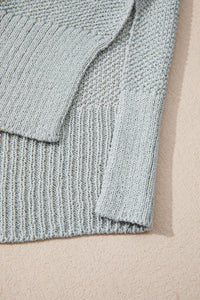 Color Block Knit V Neck Loose Sweater - KaleaBoutique.com