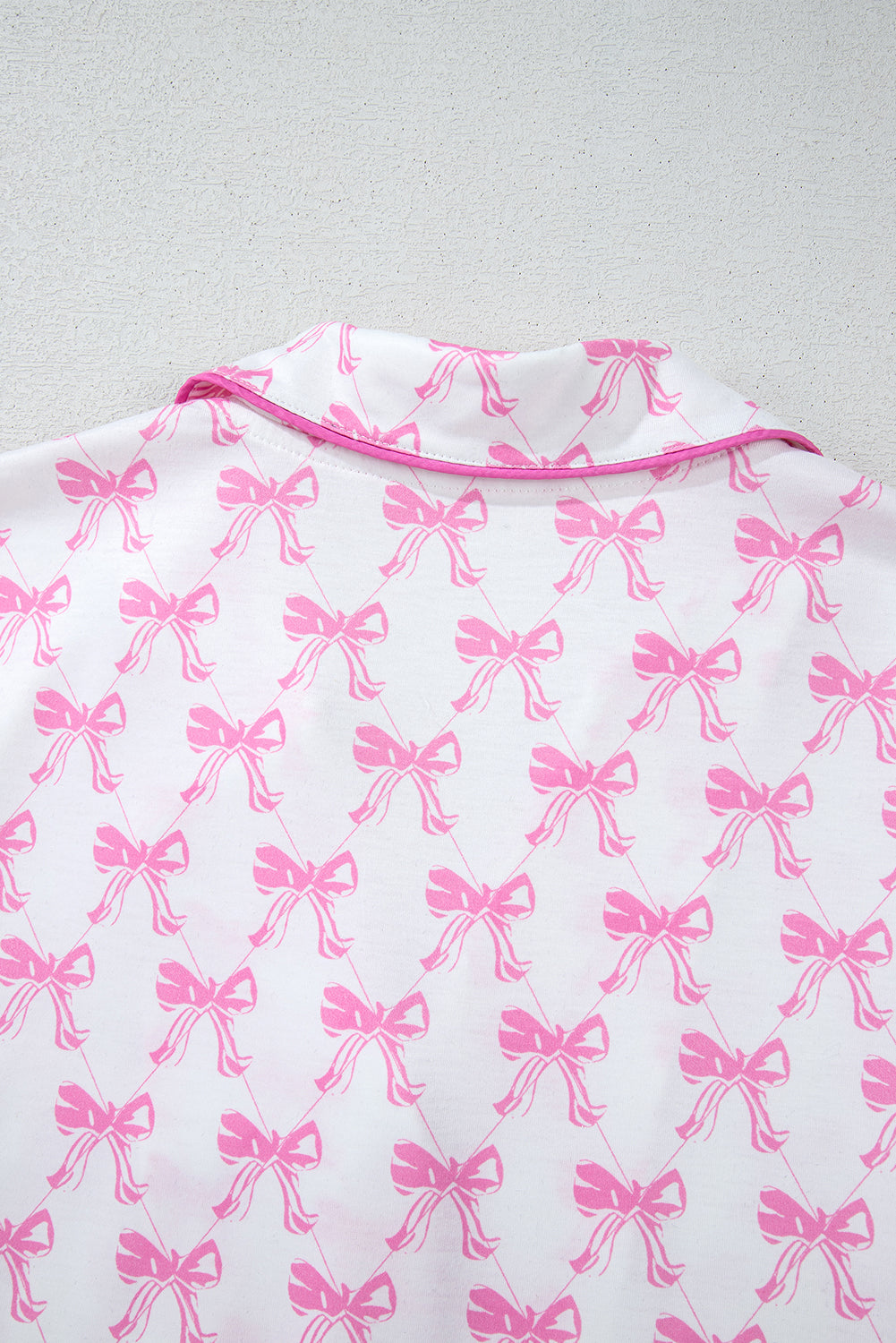 KaleaBoutique Comfortable Bowknot Printed Short Sleeve and Ruffled Shorts Pajama Set - KaleaBoutique.com