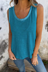 KaleaBoutique Metallic Sheen Edge Scoop Neck Tank Top - KaleaBoutique.com