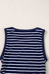 Contrast Round Neck Sleeveless Slim Top - KaleaBoutique.com