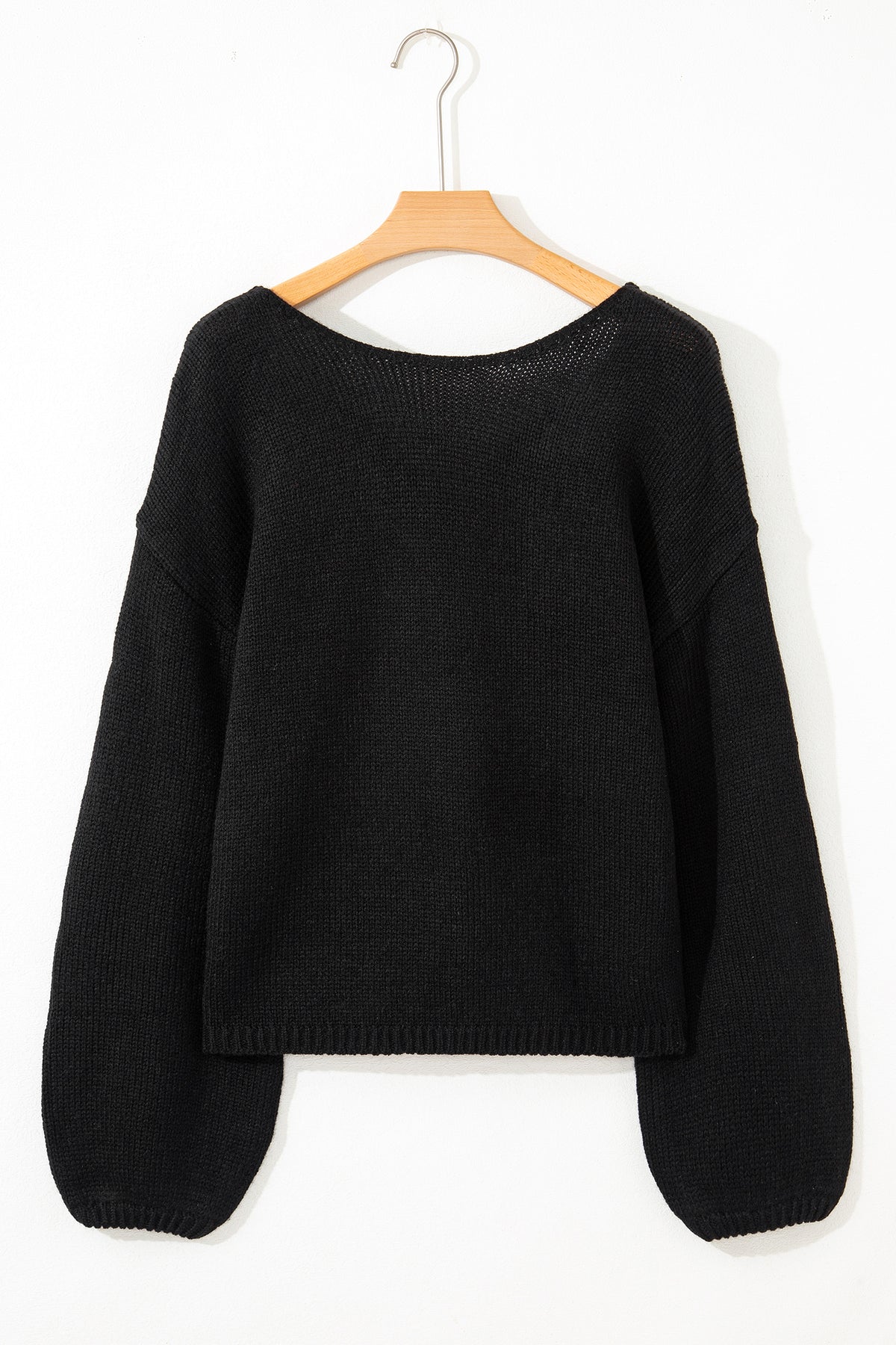 Bow Backless Bubble Sleeve Sweater - KaleaBoutique.com