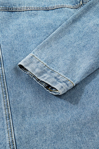 Multi Patched Pockets Side Tie up Boyfriend Style Denim Jacket - KaleaBoutique.com