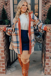 KaleaBoutique Plus Size Plaid Print Collared Buttoned Jacket - KaleaBoutique.com