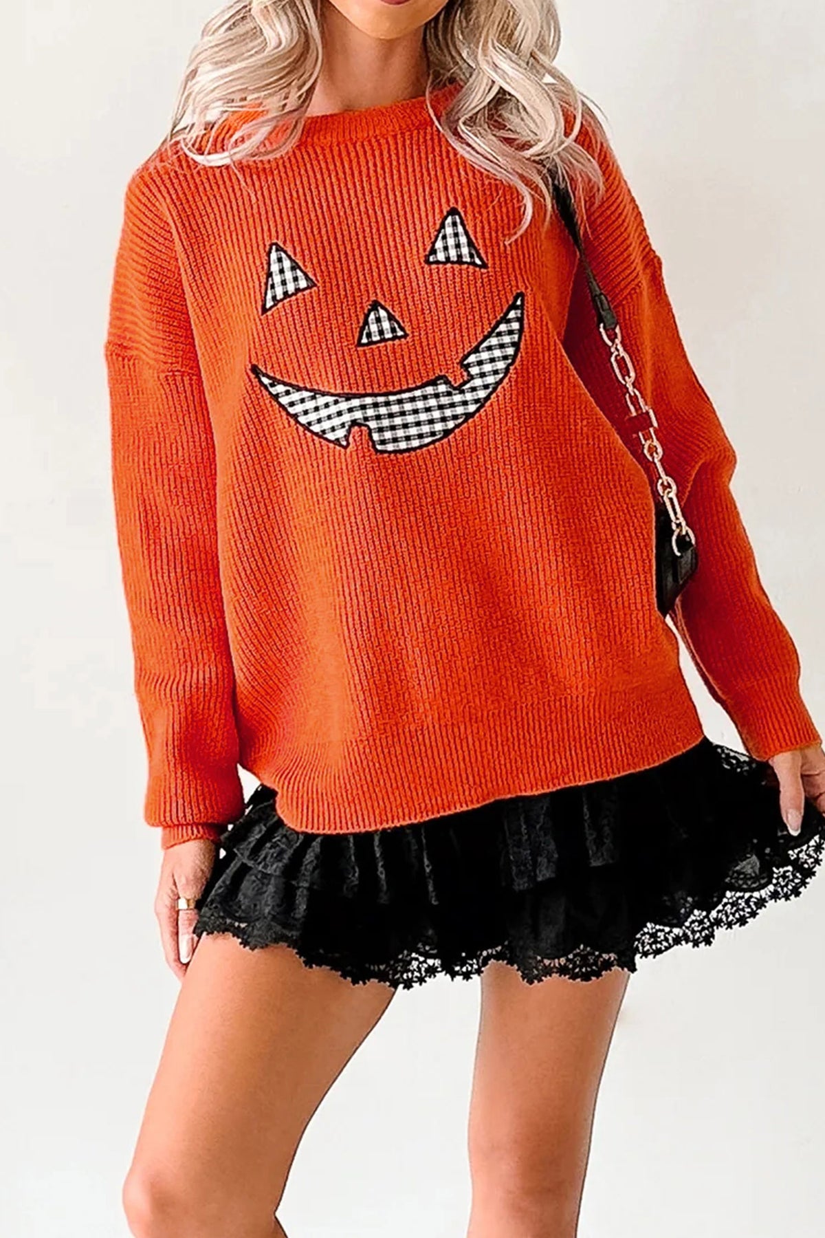 Drop Shoulder Long Sleeve Round Neck Halloween Sweater - KaleaBoutique.com