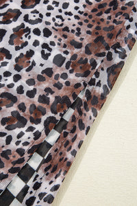 KaleaBoutique Stylish Beautiful Leopard Checkered Double Printed Reversible Sleeveless Long Dress - KaleaBoutique.com