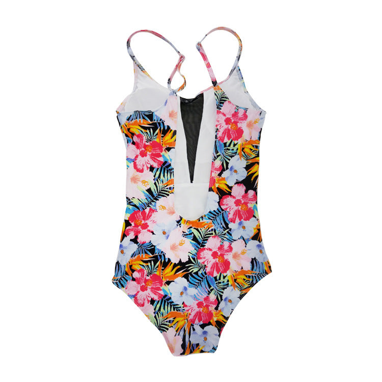 Women Geometric & Tropical Print Open-Back One-Piece Swimsuit - KaleaBoutique.com