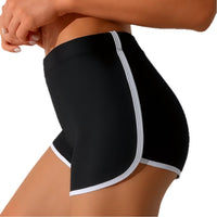 Women's Black Swim Shorts with White Contrast Trim - KaleaBoutique.com