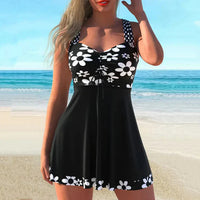 Women's Paisley Print Ruched Swim Dress and Shorts 2 PC Tankini Set - KaleaBoutique.com