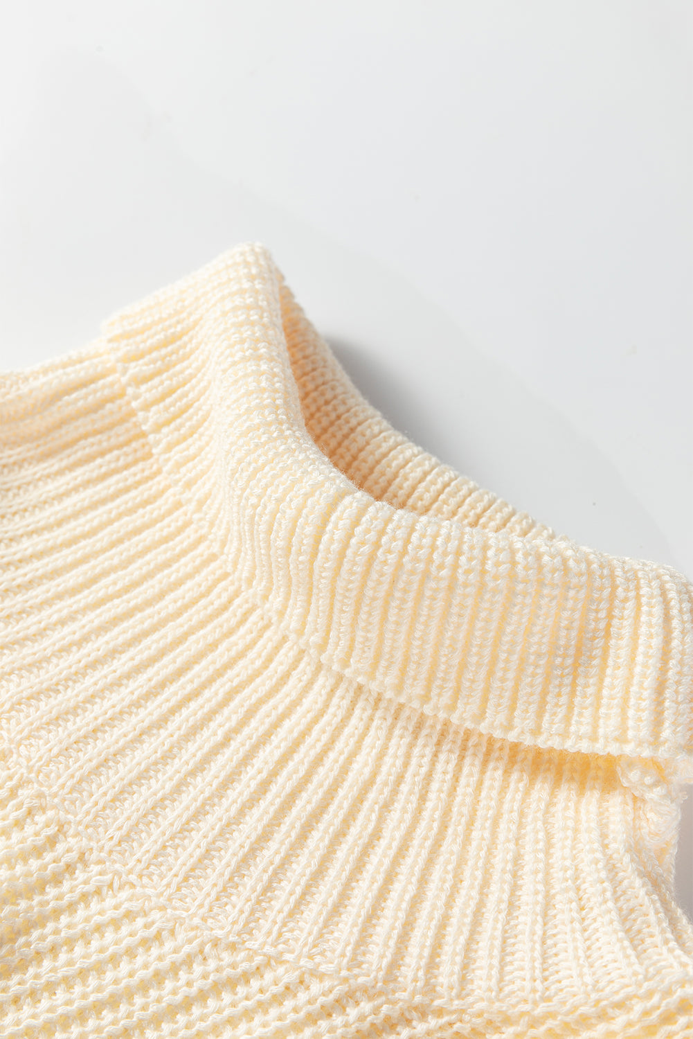 KaleaBoutique Comfortable Plain Knit Casual Turtleneck Short Sleeve Tunic Sweater with Pockets - KaleaBoutique.com