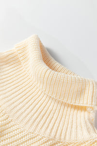 KaleaBoutique Comfortable Plain Knit Casual Turtleneck Short Sleeve Tunic Sweater with Pockets - KaleaBoutique.com