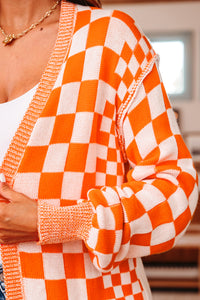 KaleaBoutique Stylish Checkered Open Front Drop Shoulder Cardigan - KaleaBoutique.com