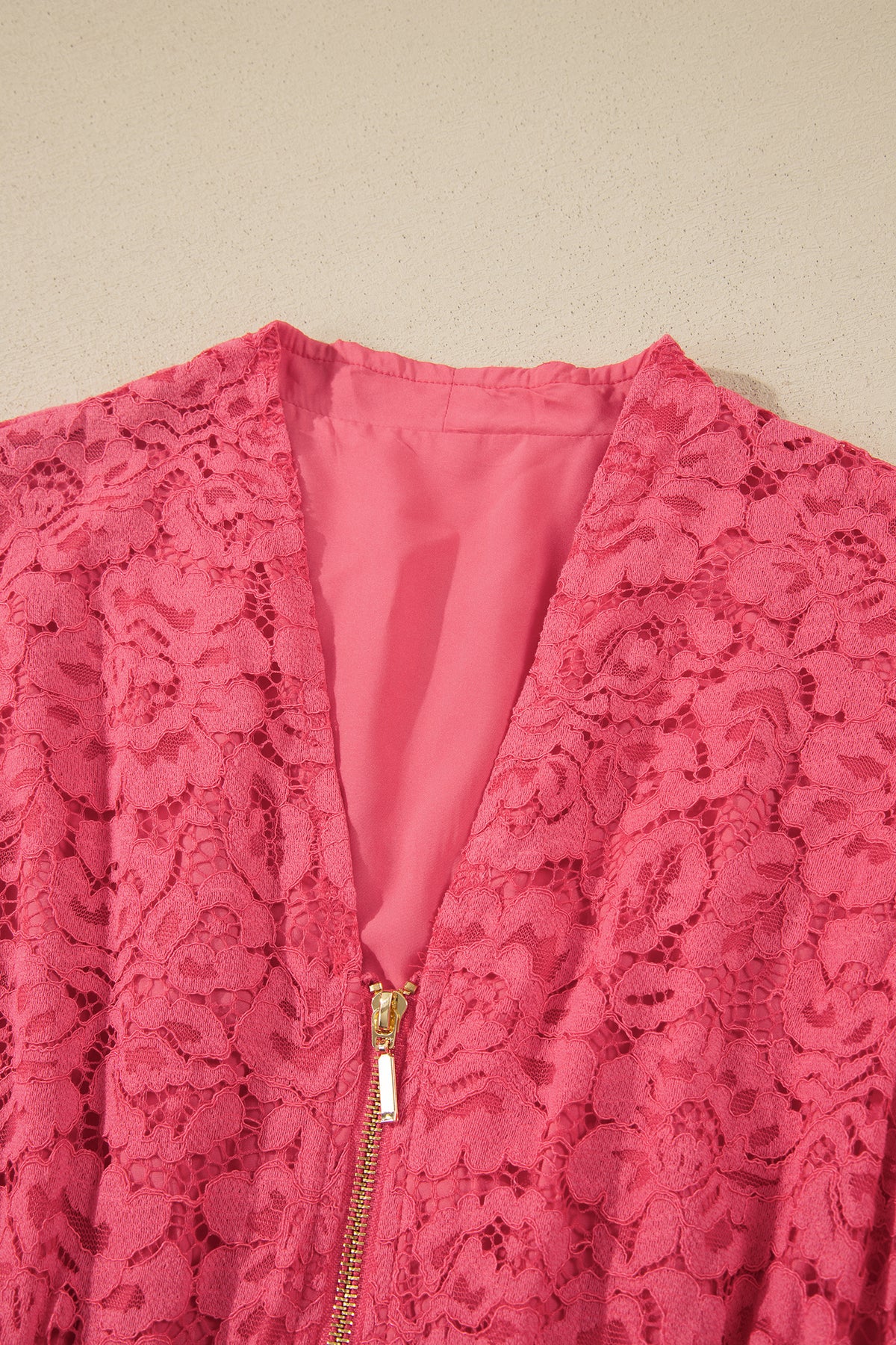 KaleaBoutique Stylish Floral Lace Overlay Zip Up V Neck Smocked Waist Sleeveless Dress - KaleaBoutique.com