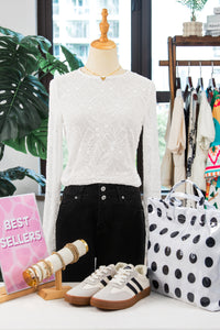 KaleaBoutique Comfortable Long Sleeve Sheer Mesh Lace Top - KaleaBoutique.com