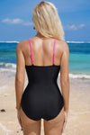 KaleaBoutique Beautiful Eye-Catching Crossover Colorblock Cutout One Piece Swimsuit - KaleaBoutique.com