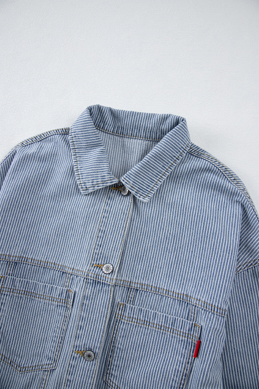 Washed Oversize Pocketed Denim Jacket - KaleaBoutique.com