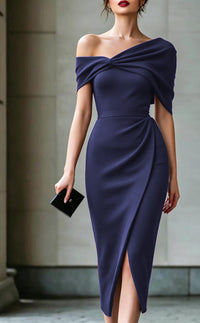 European And American Cross-Border Summer New Elegant Commuting Solid Color Irregular Dress Gown - KaleaBoutique.com