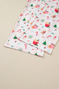 KaleaBoutique Stylish Christmas Spirit Cute Holiday Print Short Sleeve Shirt and Pants 2pcs Pajama Set - KaleaBoutique.com