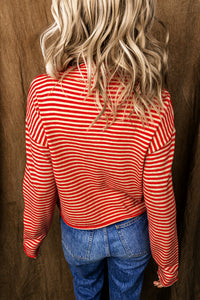 KaleaBoutique Stylish Striped Button Collar Long Sleeve Knit Cardigan - KaleaBoutique.com
