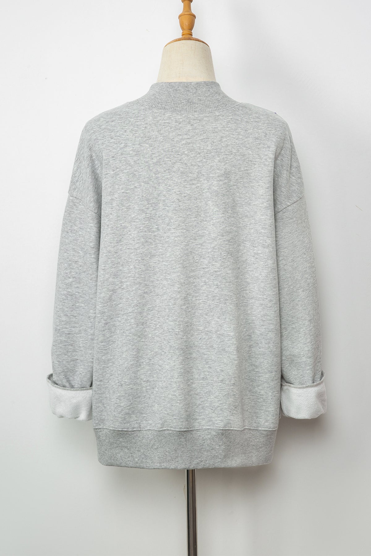 Solid Color Oversized Mock Neck Sweatshirt - KaleaBoutique.com