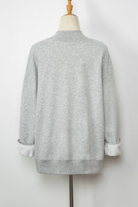 Solid Color Oversized Mock Neck Sweatshirt - KaleaBoutique.com