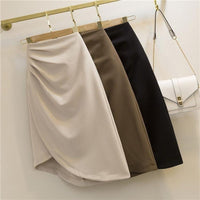 Women's High-Waist Ruched Asymmetric Midi Skirt - KaleaBoutique.com