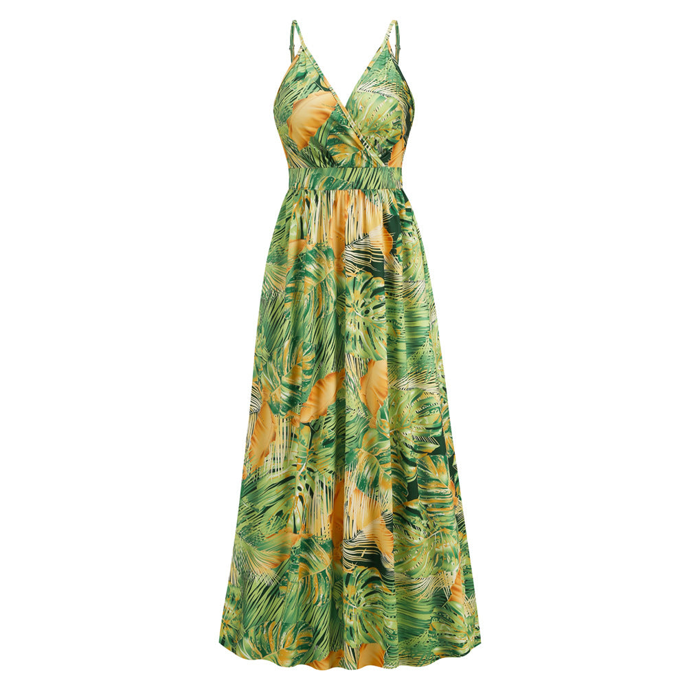 Flowers Long Dress Summer Swing Holiday Beach Dress - KaleaBoutique.com