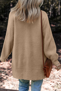 KaleaBoutique Comfortable Fuzzy Buttoned Front Midi Solid Cardigan - KaleaBoutique.com
