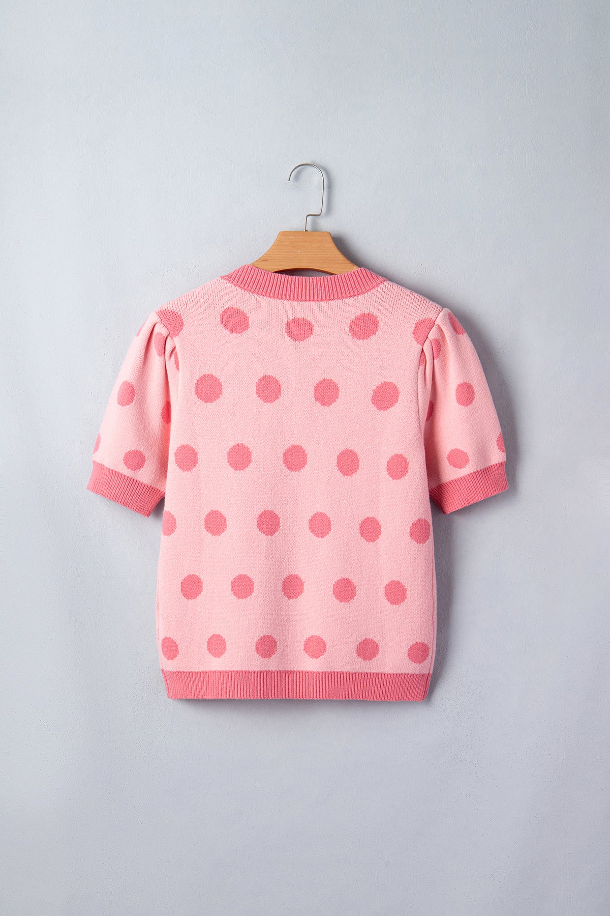 KaleaBoutique Comfortable Polka Dot Puff Short Sleeve Sweater Top - KaleaBoutique.com