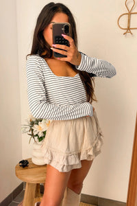 KaleaBoutique Classic Stylish Square Neck Long Sleeve Top - KaleaBoutique.com