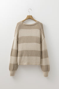 KaleaBoutique Comfortable Striped Color Block Brushed Knit Bow Tie Front Sweater Cardigan - KaleaBoutique.com