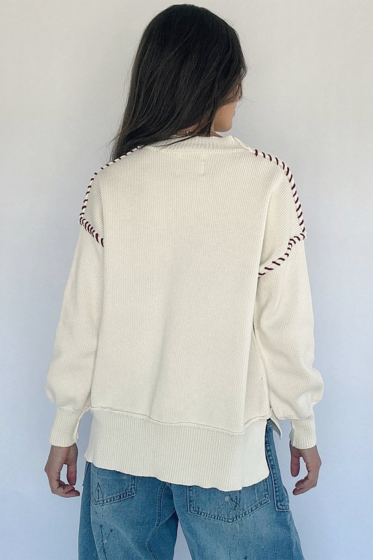 Drop Shoulder Game Day Letter Print Pullover Sweater - KaleaBoutique.com
