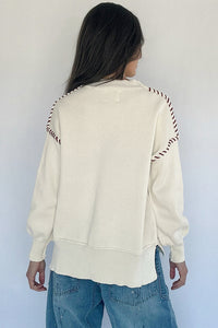 Drop Shoulder Game Day Letter Print Pullover Sweater - KaleaBoutique.com