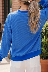KaleaBoutique Stylish Beautiful Ribbed Cuffs Hem Long Sleeve Pullover Top - KaleaBoutique.com