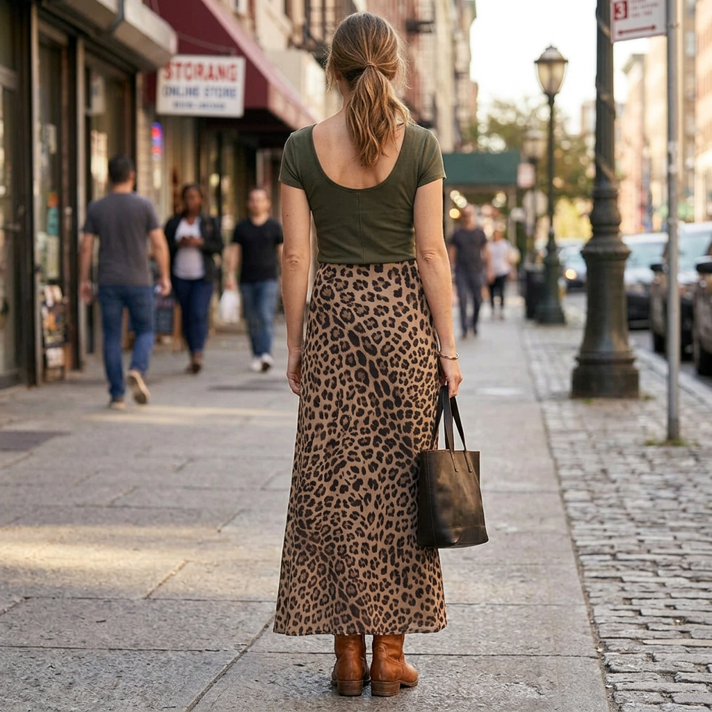Women's Leopard Print Mermaid Maxi Skirt