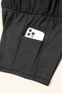 KaleaBoutique Stylish High Waisted Drawstring 2-in-1 Side Pocket Color Block Bikini Shorts