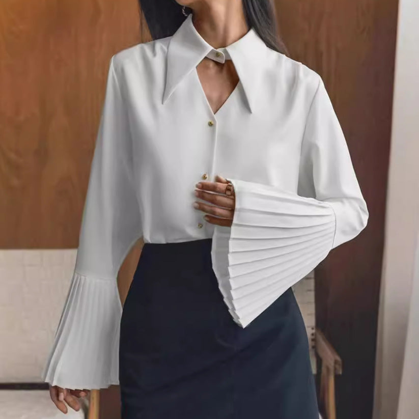 Long Sleeve Shirt Slim-fit Hollow-out Design For Women - KaleaBoutique.com