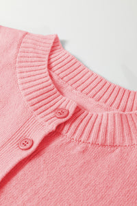 KaleaBoutique Comfortable 3/4 Sleeve Boxy Knit Button Down Sweater Cardigan - KaleaBoutique.com