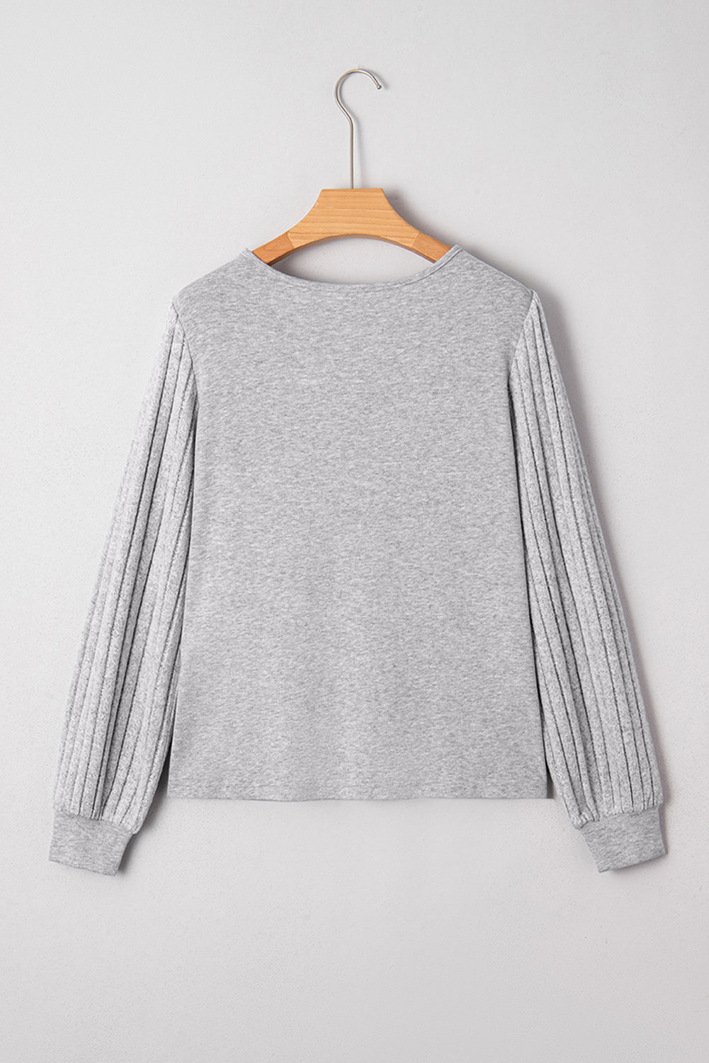 KaleaBoutique Stylish Hollowed Lace Ribbed Knit Long Sleeve Patchwork Top - KaleaBoutique.com