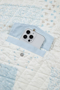 Floral Quilted Half Button Pocketed Pullover Sweatshirt - KaleaBoutique.com