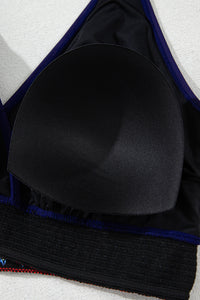 Embroidered Trim Wrap Tie Knot Plus Size High Waisted Bikini - KaleaBoutique.com