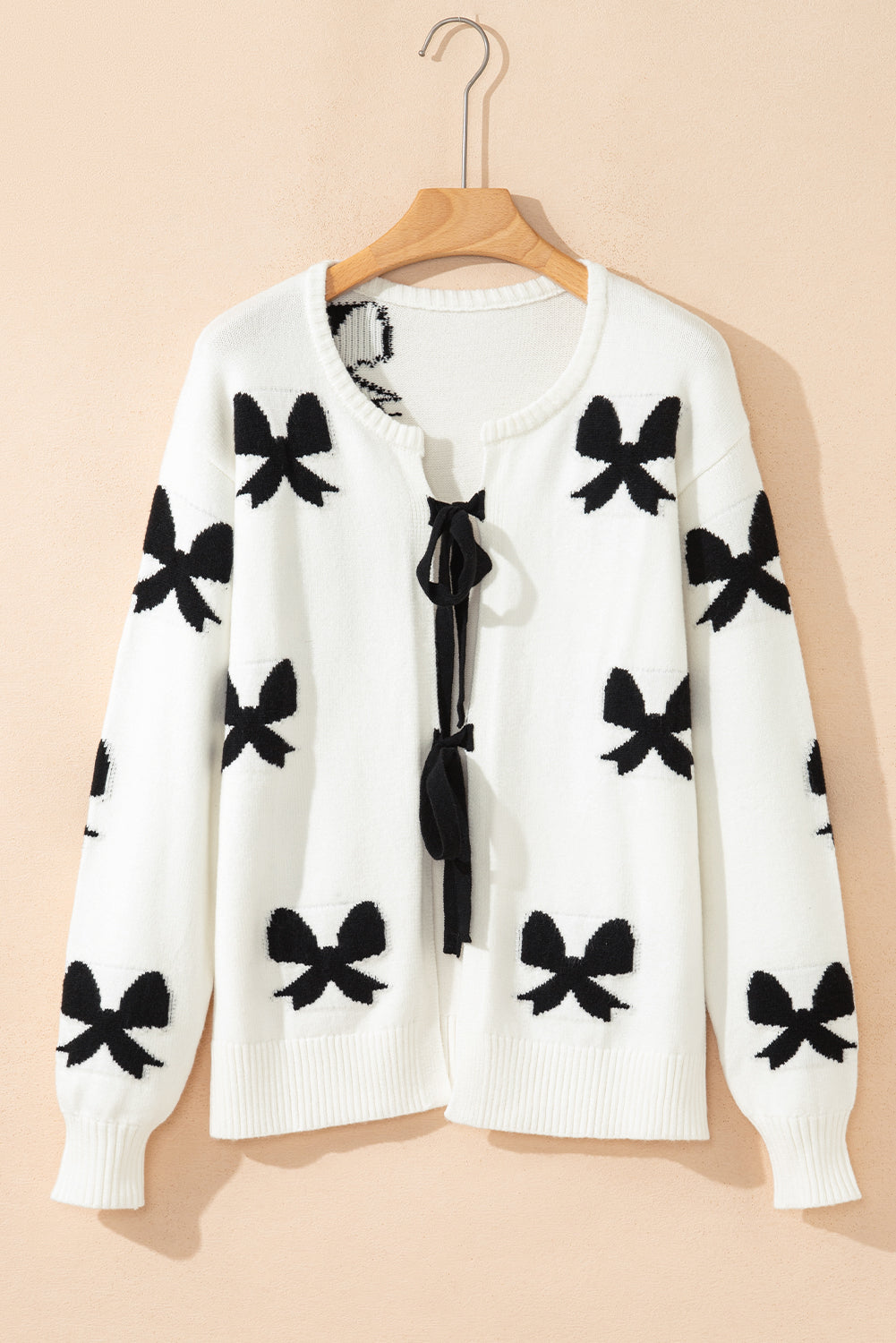 KaleaBoutique Comfortable Lace-up Bow Pattern Sweater Cardigan - KaleaBoutique.com