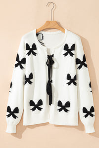 KaleaBoutique Comfortable Lace-up Bow Pattern Sweater Cardigan - KaleaBoutique.com