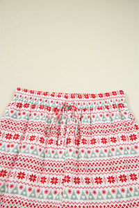 KaleaBoutique Comfortable Christmas Pattern Print Shirt Style Long 2pcs Pajama Set - KaleaBoutique.com