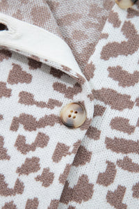 KaleaBoutique Stylish Leopard Drop Shoulder Chunky Knitted Cardigan Sweater - KaleaBoutique.com