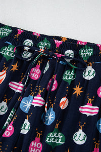 KaleaBoutique Stylish Colorful Christmas Lights Print Shirt and Pants Pajama Set - KaleaBoutique.com
